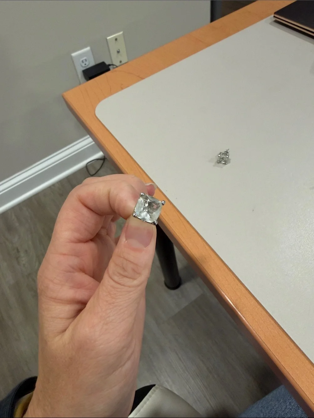 Large Faux Diamond Earrings
